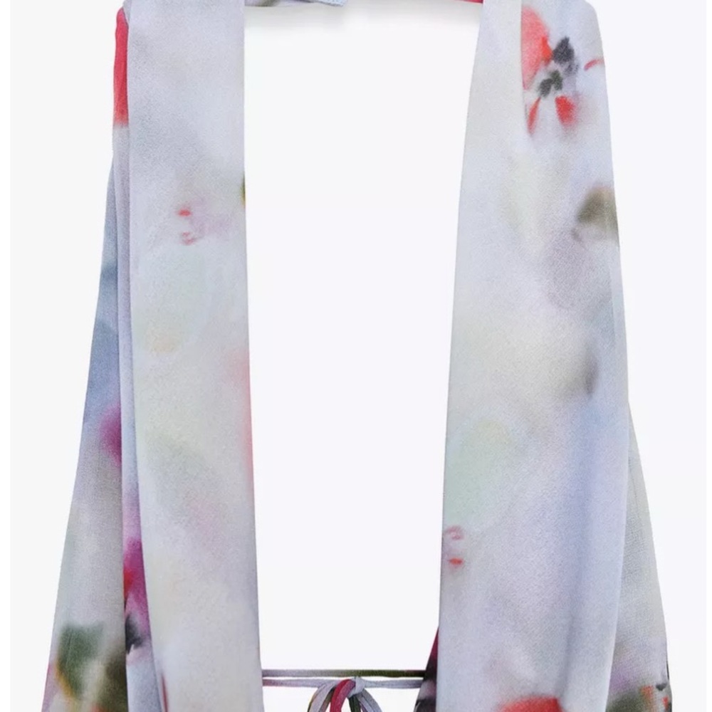 Floral Print Women's Halter Dress